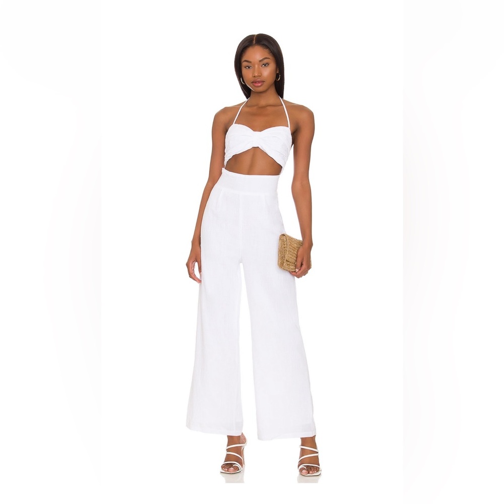 SNDYS x REVOLVE Boat Linen Jumpsuit in White